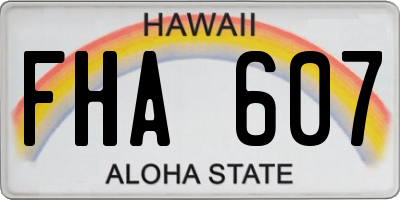 HI license plate FHA607