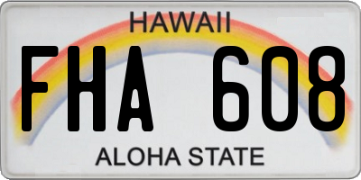 HI license plate FHA608