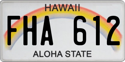 HI license plate FHA612