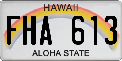 HI license plate FHA613