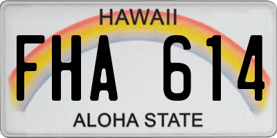 HI license plate FHA614