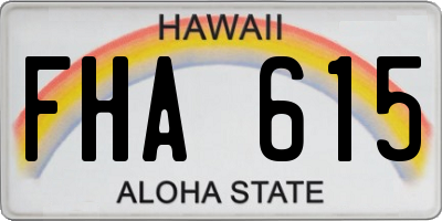 HI license plate FHA615