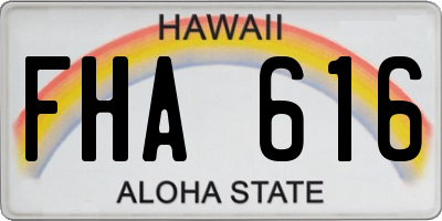 HI license plate FHA616