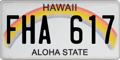 HI license plate FHA617