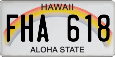 HI license plate FHA618