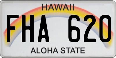 HI license plate FHA620