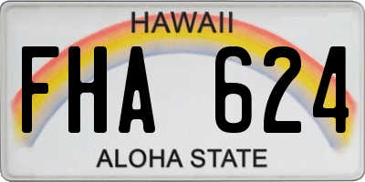 HI license plate FHA624