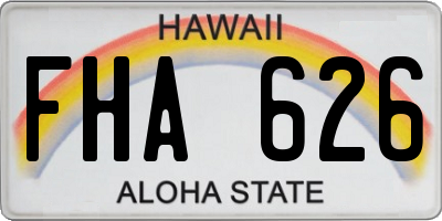HI license plate FHA626