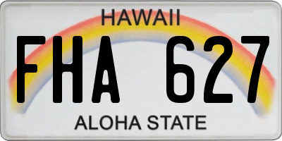 HI license plate FHA627