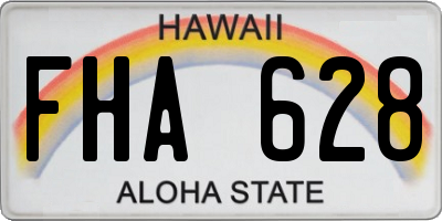 HI license plate FHA628