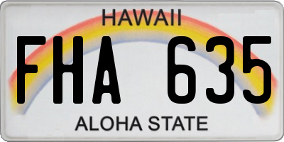 HI license plate FHA635