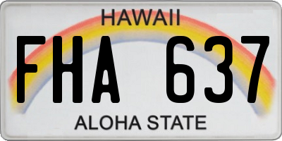 HI license plate FHA637