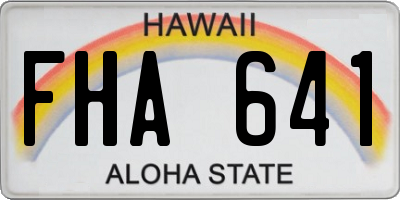 HI license plate FHA641