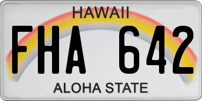 HI license plate FHA642