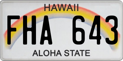 HI license plate FHA643
