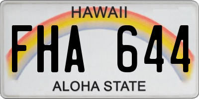 HI license plate FHA644