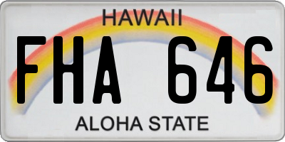 HI license plate FHA646
