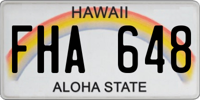 HI license plate FHA648