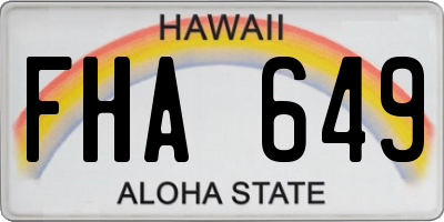 HI license plate FHA649