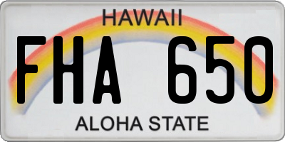 HI license plate FHA650