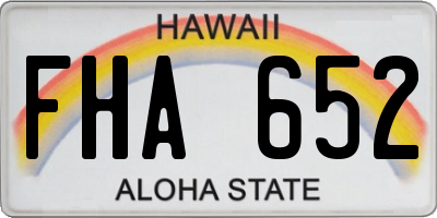 HI license plate FHA652