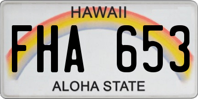 HI license plate FHA653