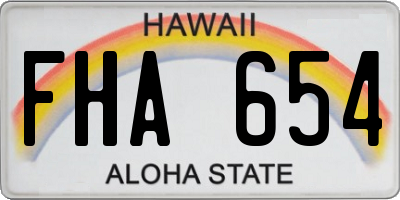 HI license plate FHA654