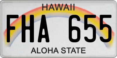 HI license plate FHA655