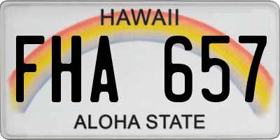 HI license plate FHA657