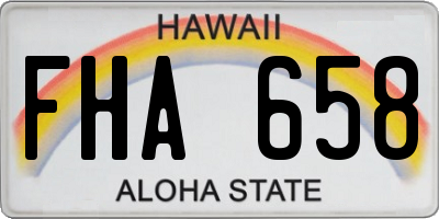 HI license plate FHA658