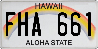 HI license plate FHA661