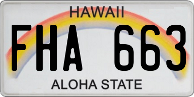 HI license plate FHA663
