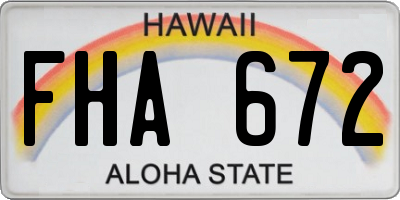 HI license plate FHA672