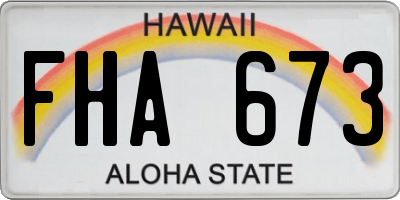 HI license plate FHA673