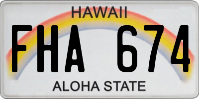 HI license plate FHA674