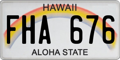 HI license plate FHA676