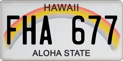 HI license plate FHA677