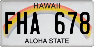 HI license plate FHA678