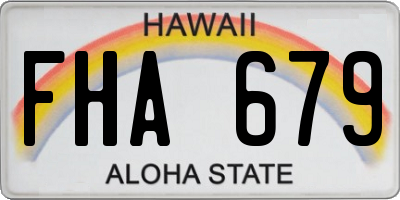 HI license plate FHA679