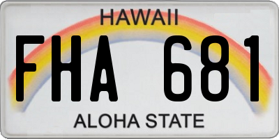 HI license plate FHA681