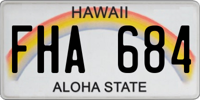 HI license plate FHA684
