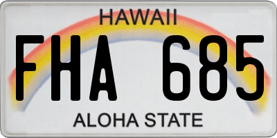 HI license plate FHA685