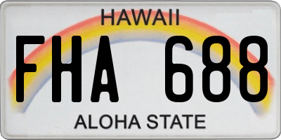 HI license plate FHA688