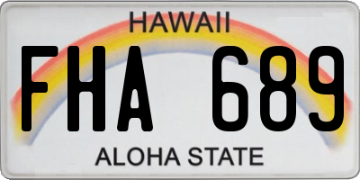 HI license plate FHA689