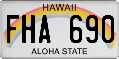 HI license plate FHA690