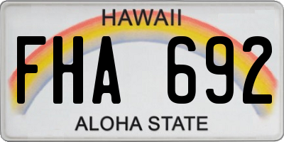 HI license plate FHA692