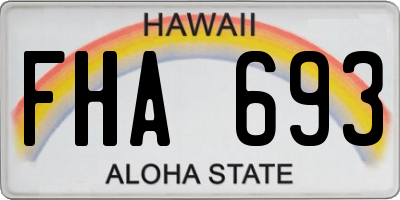 HI license plate FHA693