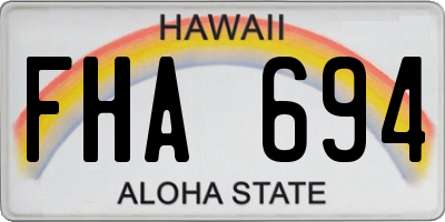 HI license plate FHA694