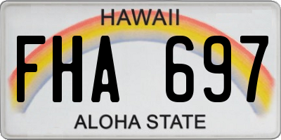 HI license plate FHA697