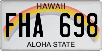 HI license plate FHA698